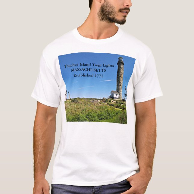 Thacher Island Twin Lights, Massachusetts T - Shir T-Shirt (Vorderseite)