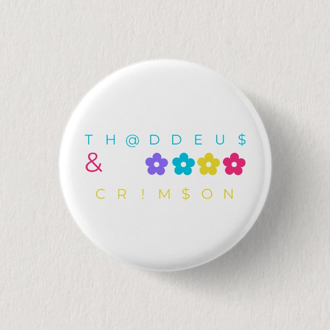 Thaddeus & Crimson $THCBand Designer Merchandise Button (Vorderseite)