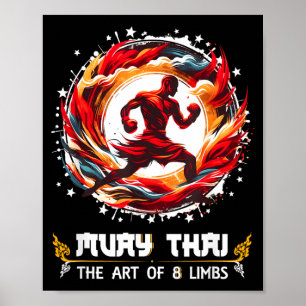 Thai-Boxen MMA Kickboxen Kunst der acht Gliedmaßen Poster