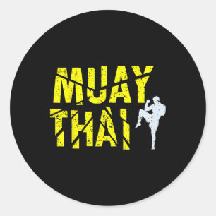Thai-Boxen - Muay Thai Boxer Kickboxen  Runder Aufkleber
