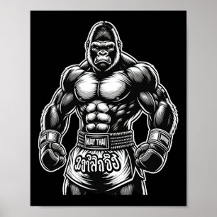 Thai-Boxen und Kickboxen - Muay Thai Gorilla Poster