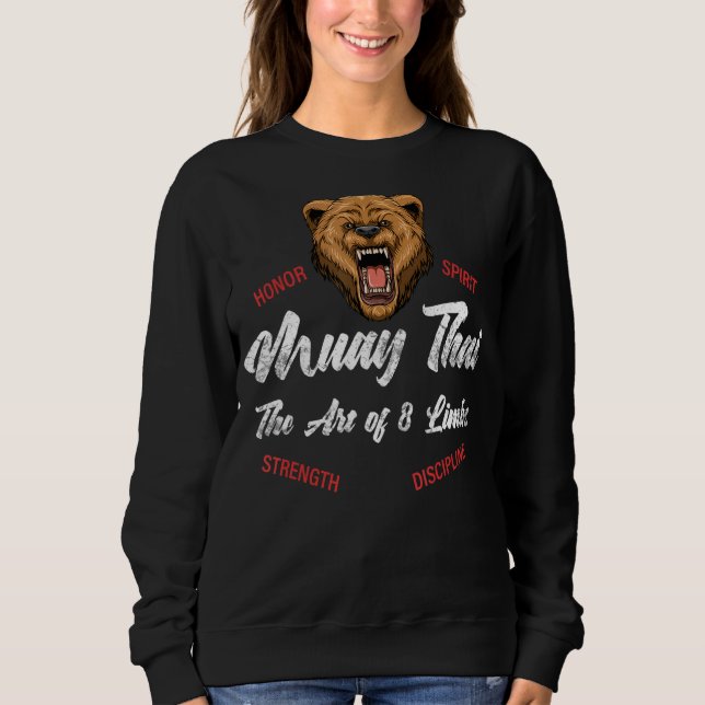 Thai Boxing Kickboxing Muay Thai Bear Sweatshirt (Vorderseite)