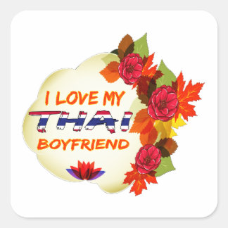 Thai Boyfriend Design Quadratischer Aufkleber