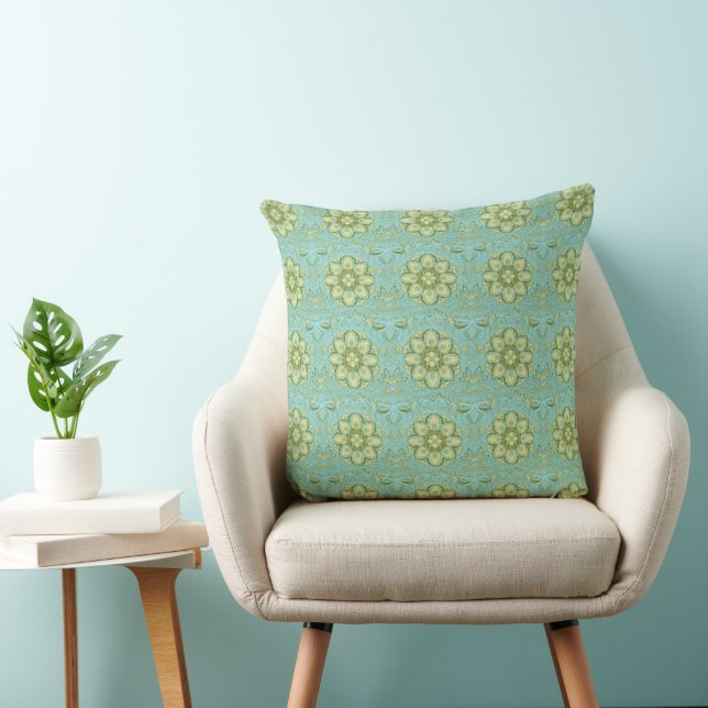 Thai Brocades Blue Green Throw Kissen (Stuhl )