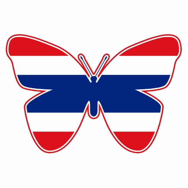 Thai Butterfly Flag Freistehende Fotoskulptur (Vorne)