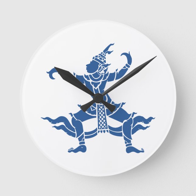 Thai Dancer ⚠ Thailand Sign ⚠ Runde Wanduhr (Vorderseite)