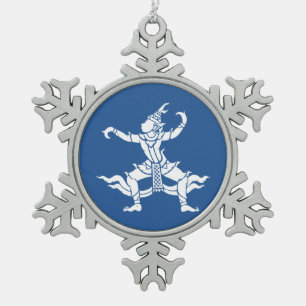 Thai Dancer ⚠ Thailand Sign ⚠ Schneeflocken Zinn-Ornament