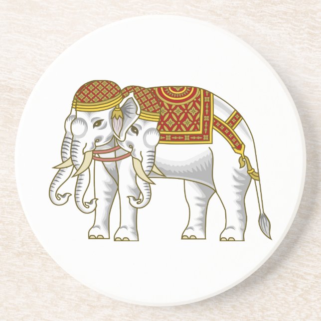 Thai Erawan White Elephant Getränkeuntersetzer (Vorne)
