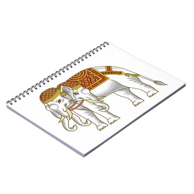 Thai Erawan White Elephant Notizblock (Linke Seite)