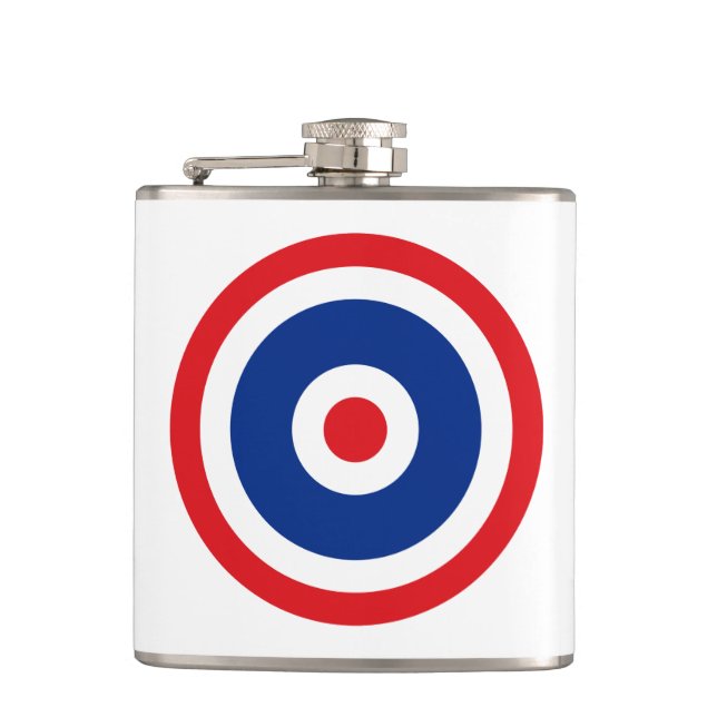 Thai Flag Roundel Target Flachmann (Vorderseite)