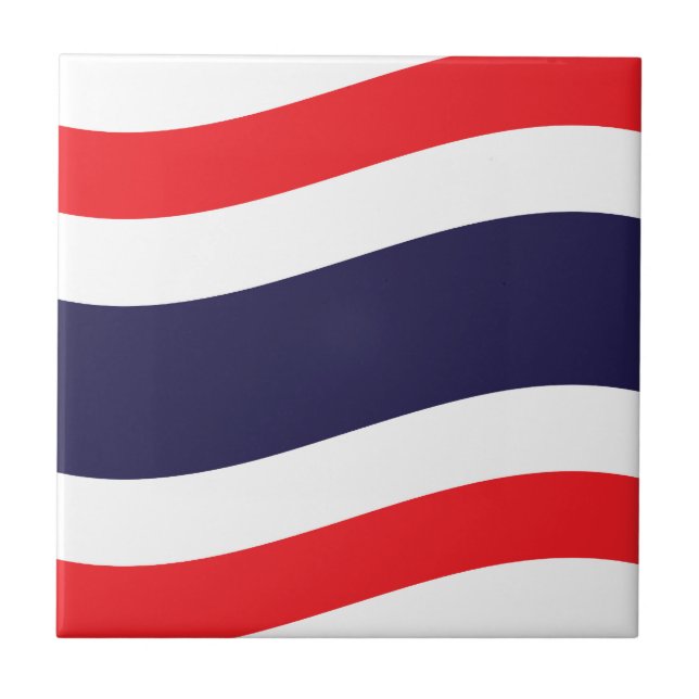 Thai Flag Wave Fliese (Vorderseite)