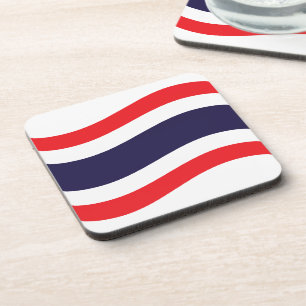 Thai Flag Wave Getränkeuntersetzer