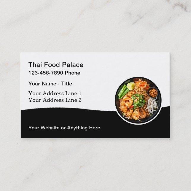Thai Food Restaurant Cuisine Business Cards Visitenkarte (Vorderseite)