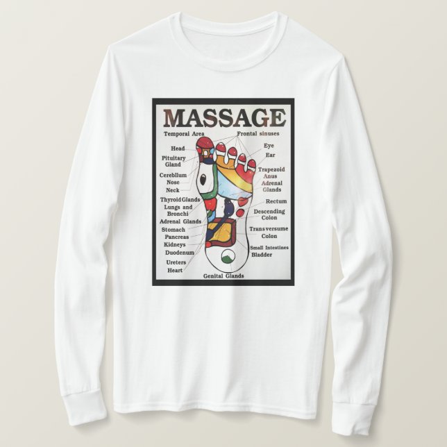 Thai Foot Massage ~ Reflexology map T-Shirt (Design vorne)