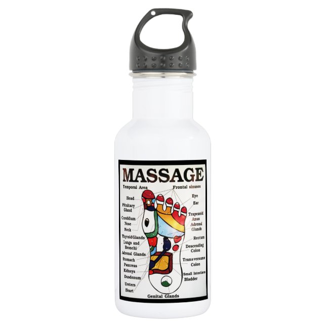 Thai Foot Massage ~ Reflexology map Trinkflasche (Vorderseite)