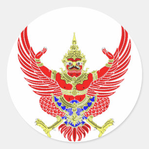 THAI GARUDA - KROOTH - SANSKRIT RUNDER AUFKLEBER