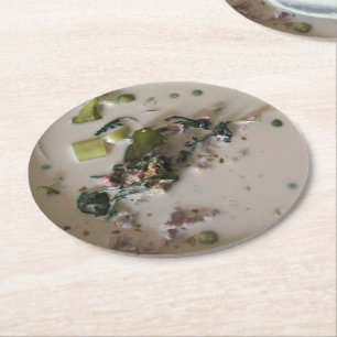 Thai Green Curry [แกงเขียวหวาน] ... Asiatisches Es Runder Pappuntersetzer