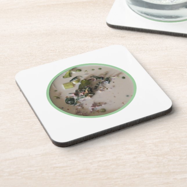 Thai Green Curry [แ ง เ ย ว กขีห. asiatisches Esse Getränkeuntersetzer (Linke Seite)