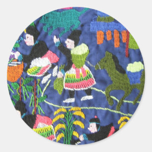 Thai Hilltribe Lifestyle Runder Aufkleber