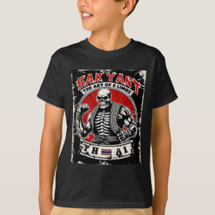 Thai Kickboxen Sak Yant Tattoo Skelett- Die Kunst T-Shirt