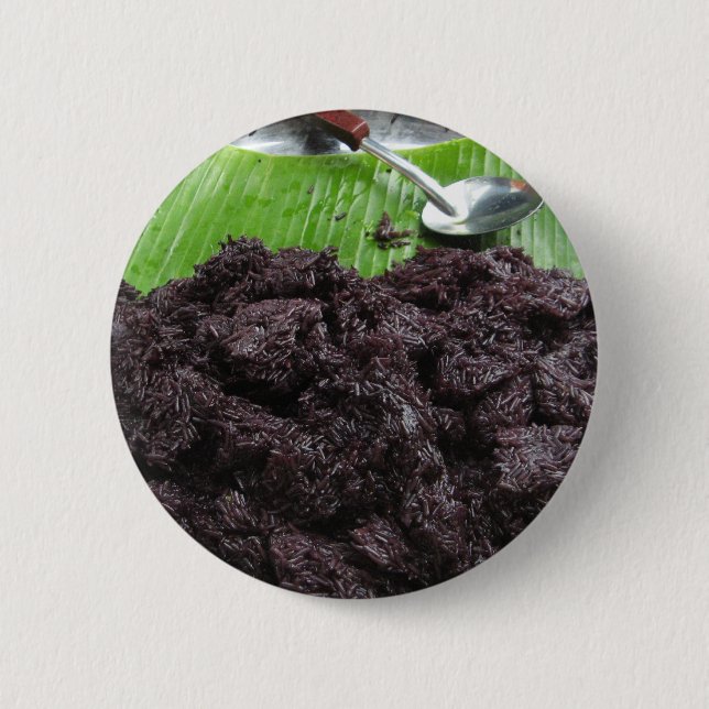 Thai Lao Black Sticky Rice [Khao Niao Dam] Button (Vorderseite)