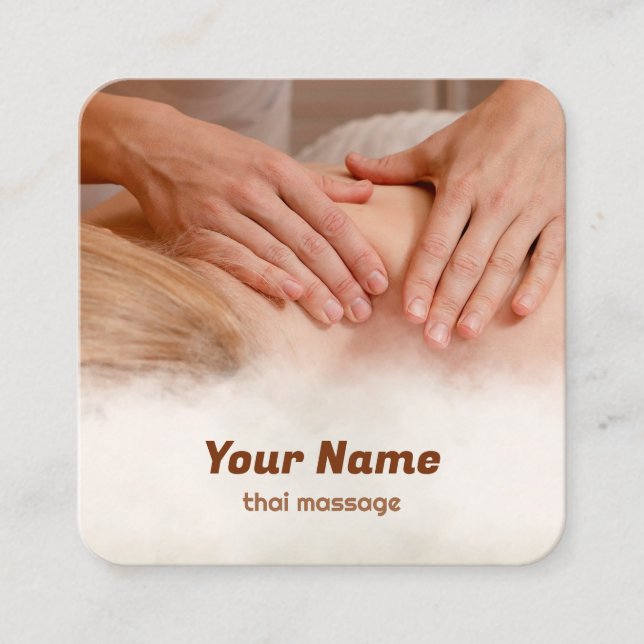 Thai Massage Quadratische Visitenkarte (Vorderseite)