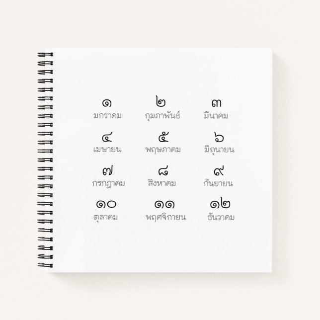 Thai Months Notebook Notizbuch (Vorderseite)