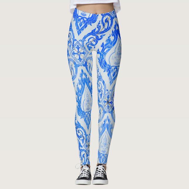 Thai-Muster: Keramik gekachelt Kirche. Leggings (Vorderseite)