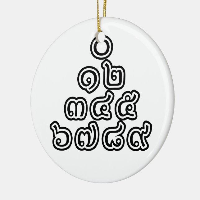 Thai Numbers Pyramid ♦ Thai-Sprachskript ♦ Keramikornament (Links)