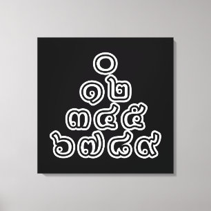 Thai Numbers Pyramid ♦ Thai-Sprachskript ♦ Leinwanddruck