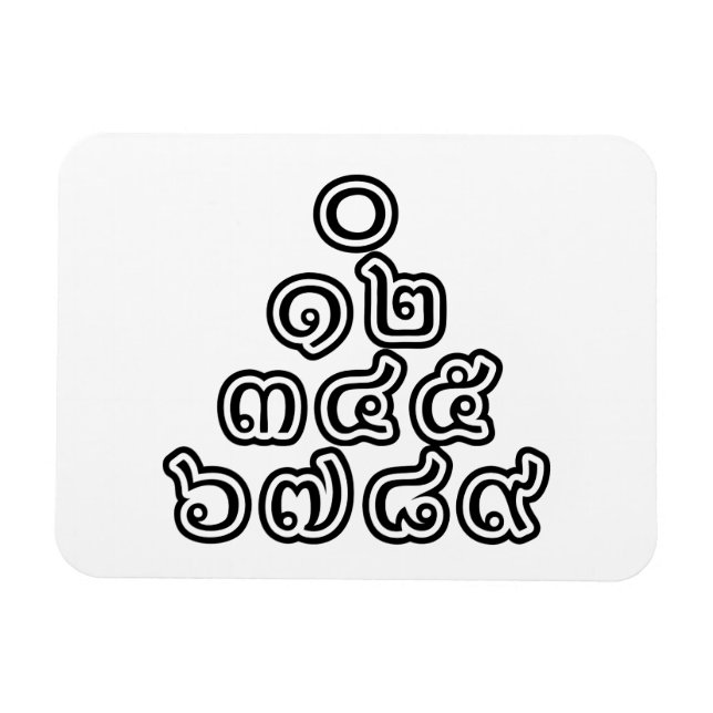 Thai Numbers Pyramid ♦ Thai-Sprachskript ♦ Magnet (Horizontal)