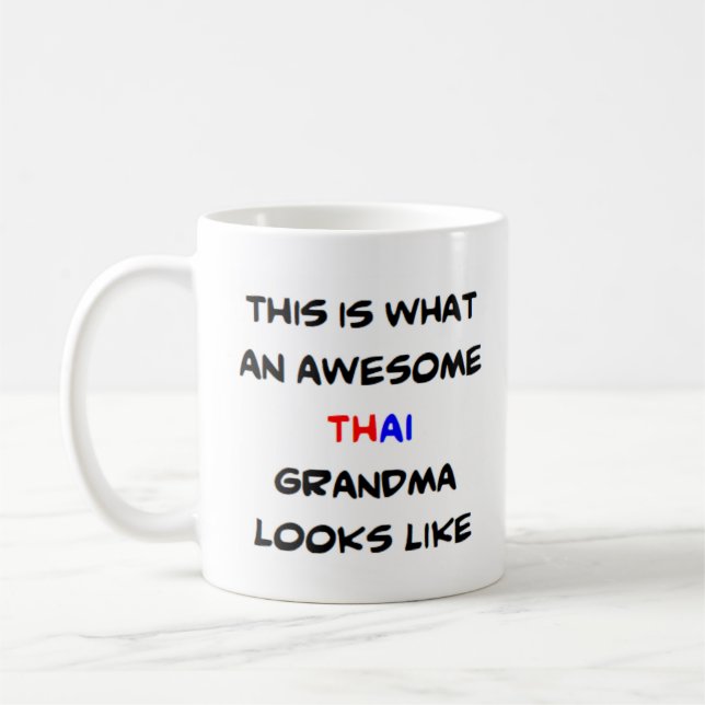 Thai Oma, phantastisch Kaffeetasse (Links)
