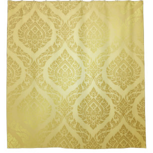 Thai Pattern Oberster Goldgrundthai, Muster, Duschvorhang