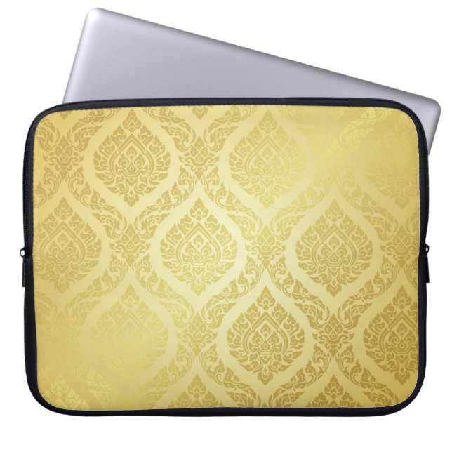Thai Pattern Oberster Goldgrundthai, Muster, Laptopschutzhülle (Vorderseite)