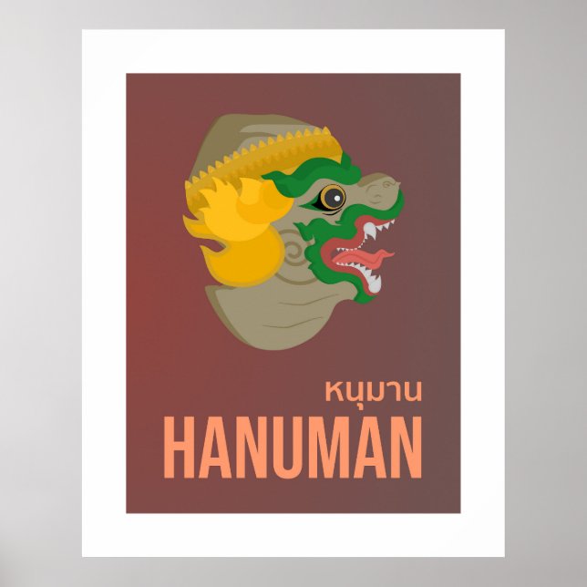 Thai Ramakien Charakter, Hanuman Wall Art Poster (Vorne)