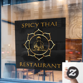 Thai Restaurant Golden Buddha Front Wind individue Fensteraufkleber