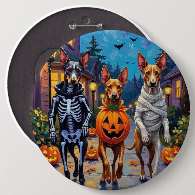 Thai Ridgeback Trick-or-Treating Halloween Costume Button (Vorne & Hinten)