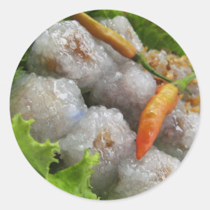 Thai Sago mit Chili ... Thailand Street Food Runder Aufkleber