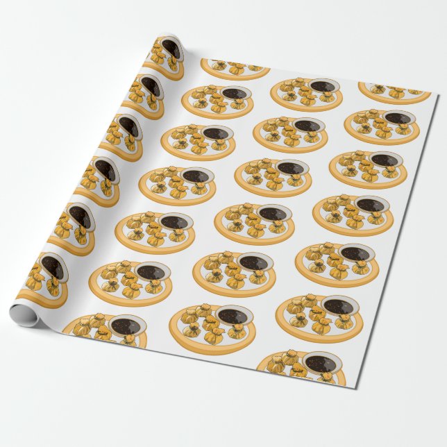 Thai Shrimp Cartoon Illustration Geschenkpapier (Ungerollt)