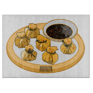 Thai Shrimp Cartoon Illustration Schneidebrett