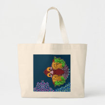 Thai Skript Abstract Fish Art | Jumbo-Taschentuch