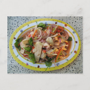 Thai Spicy Wurst Salat ... Asian Street Food Postkarte