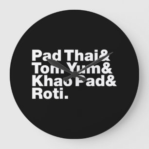 Thai Street Food Große Wanduhr