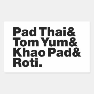 Thai Street Food Rechteckiger Aufkleber