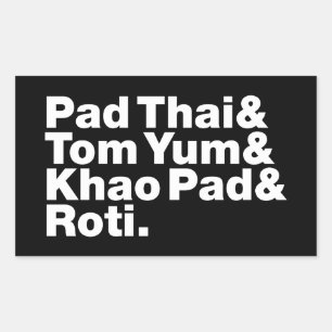 Thai Street Food Rechteckiger Aufkleber