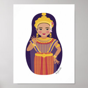 Thai-Tänzerin-Matroschka-Plakat Poster