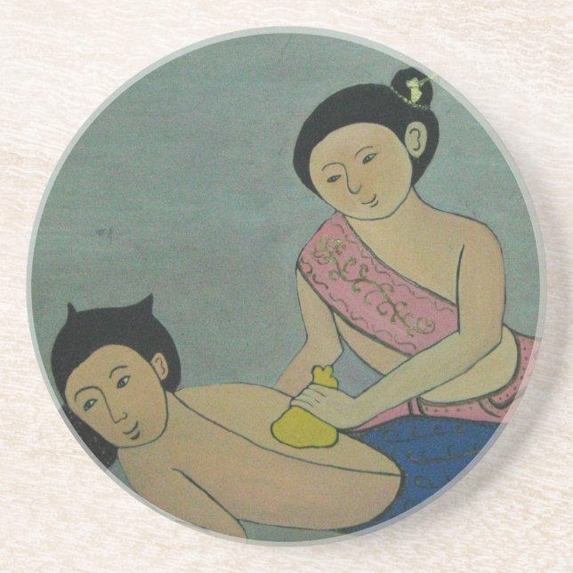 Thai Traditionelle Massage Getränkeuntersetzer (Vorne)