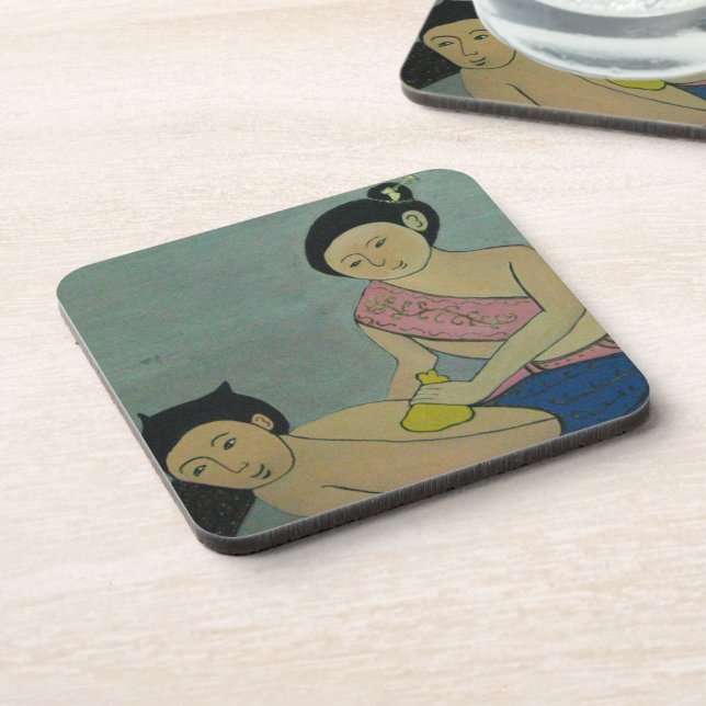 Thai Traditionelle Massage Getränkeuntersetzer (Linke Seite)