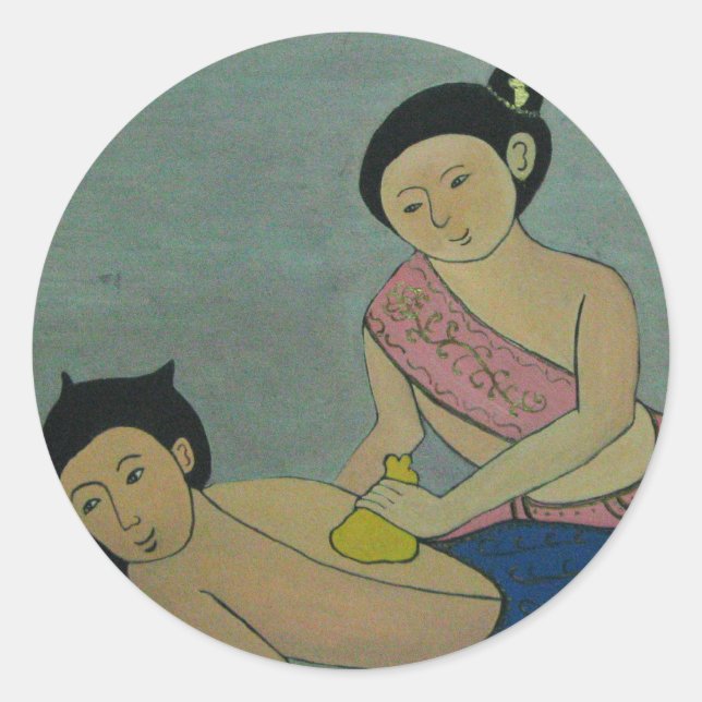 Thai Traditionelle Massage Runder Aufkleber (Vorderseite)