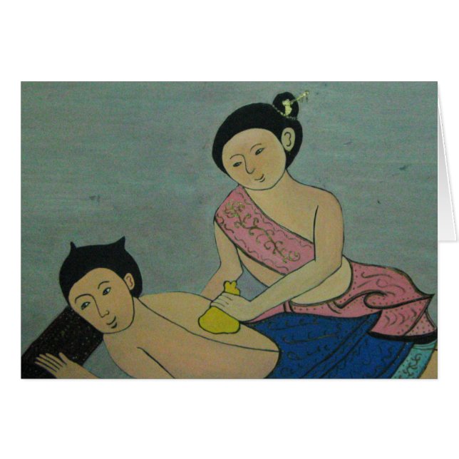 Thai Traditionelle Massagekarte (Vorderseite (Horizontal))